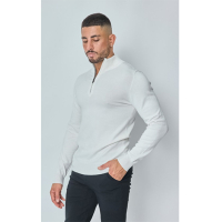 Capo Sweater met ritssluiting - White